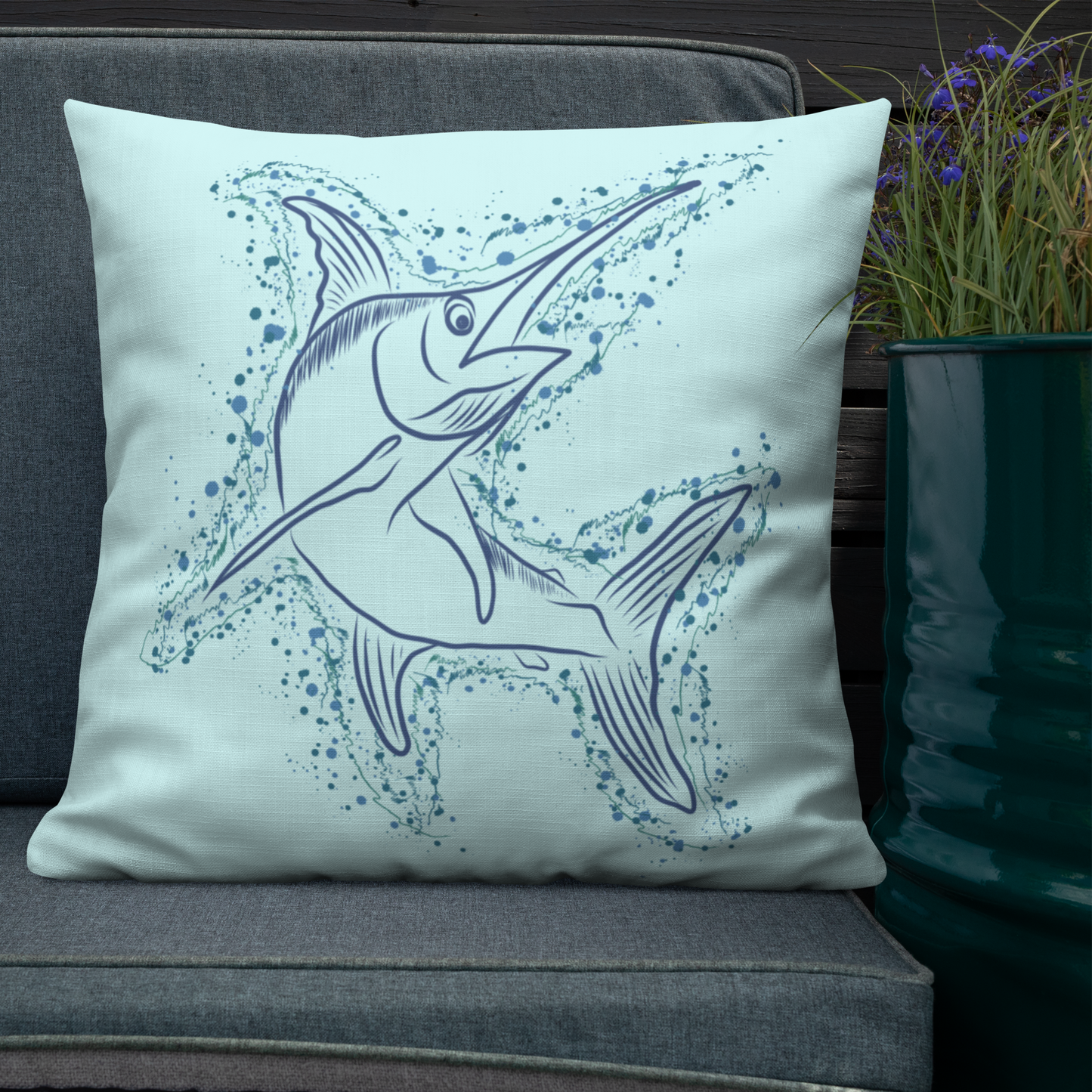 Swordfish sketch Premium Pillow