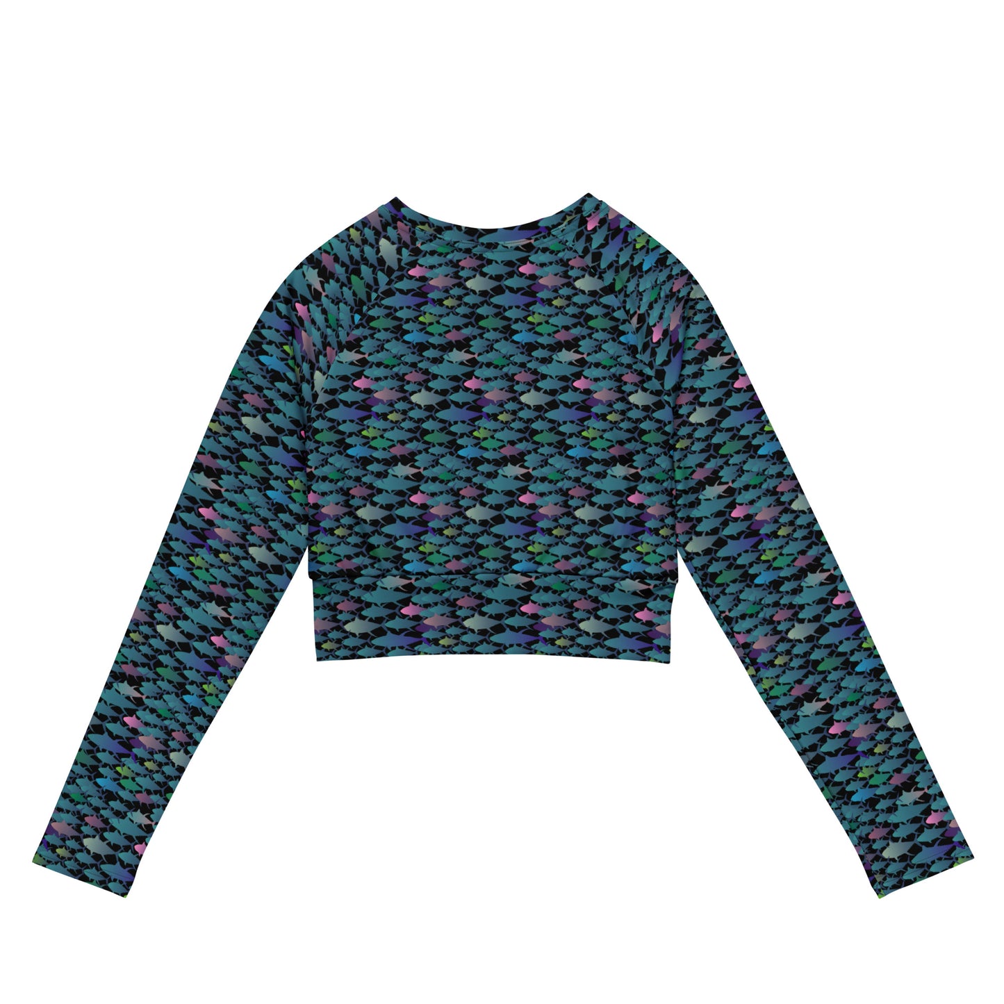 Technicolor tuna Recycled long-sleeve crop top