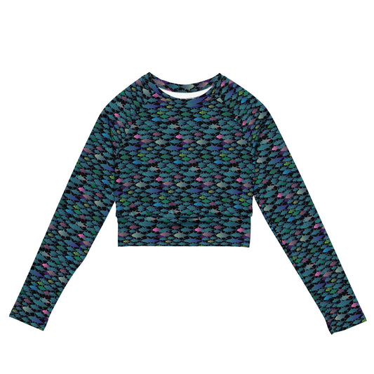 Technicolor tuna Recycled long-sleeve crop top