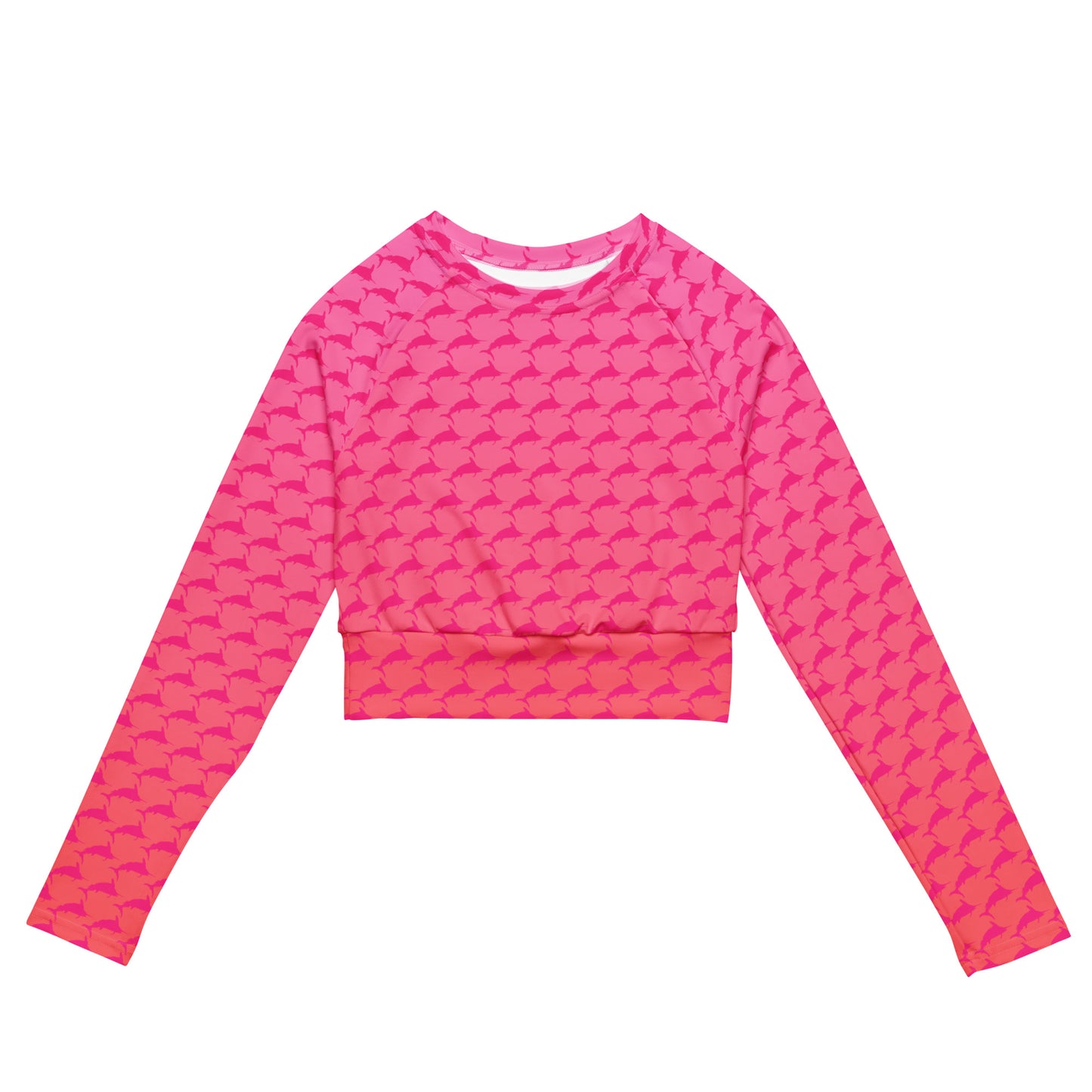 Sunset Ombré Pink Marlin Straight Recycled long-sleeve crop top