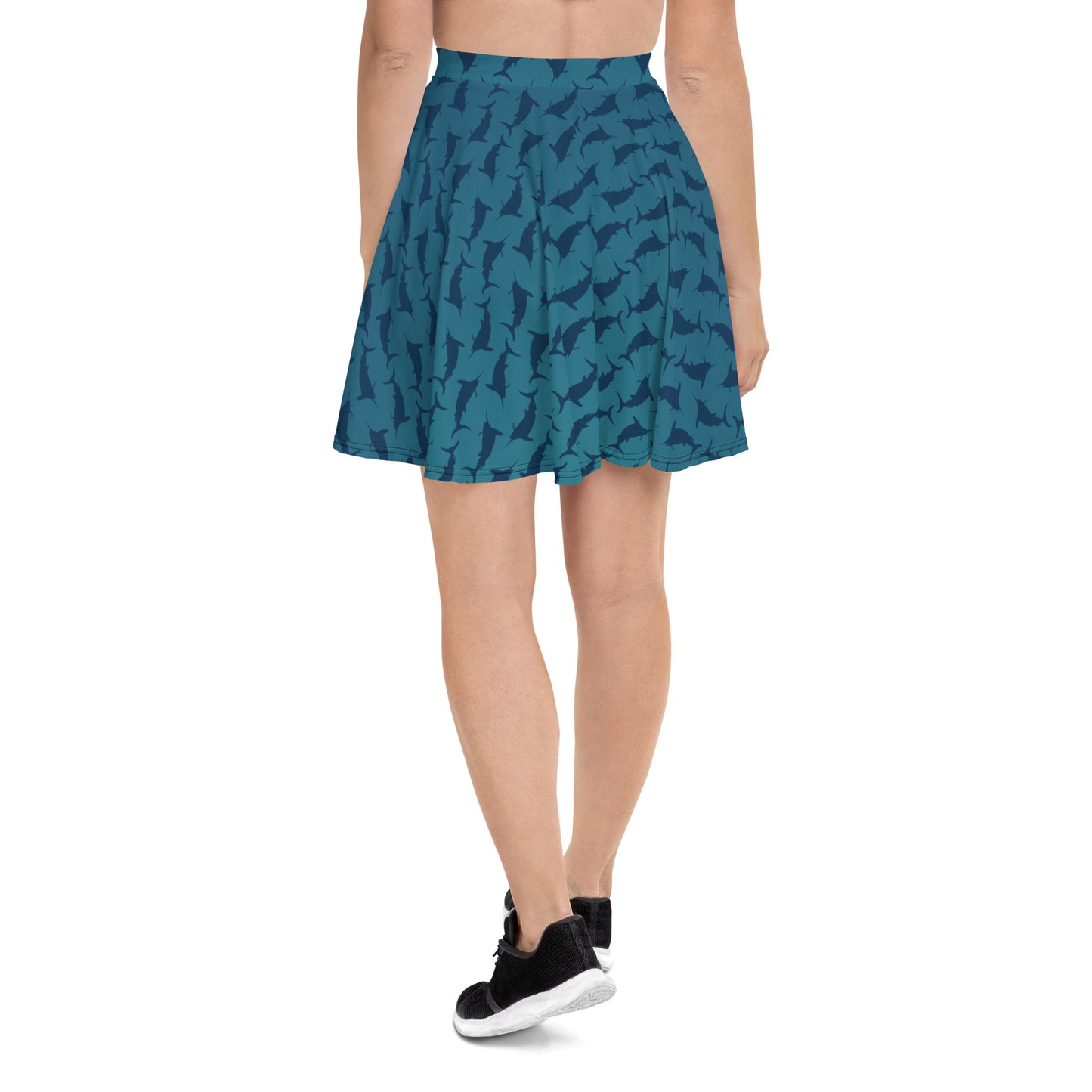 Green blue ombré Navy Marlin Skater Skirt