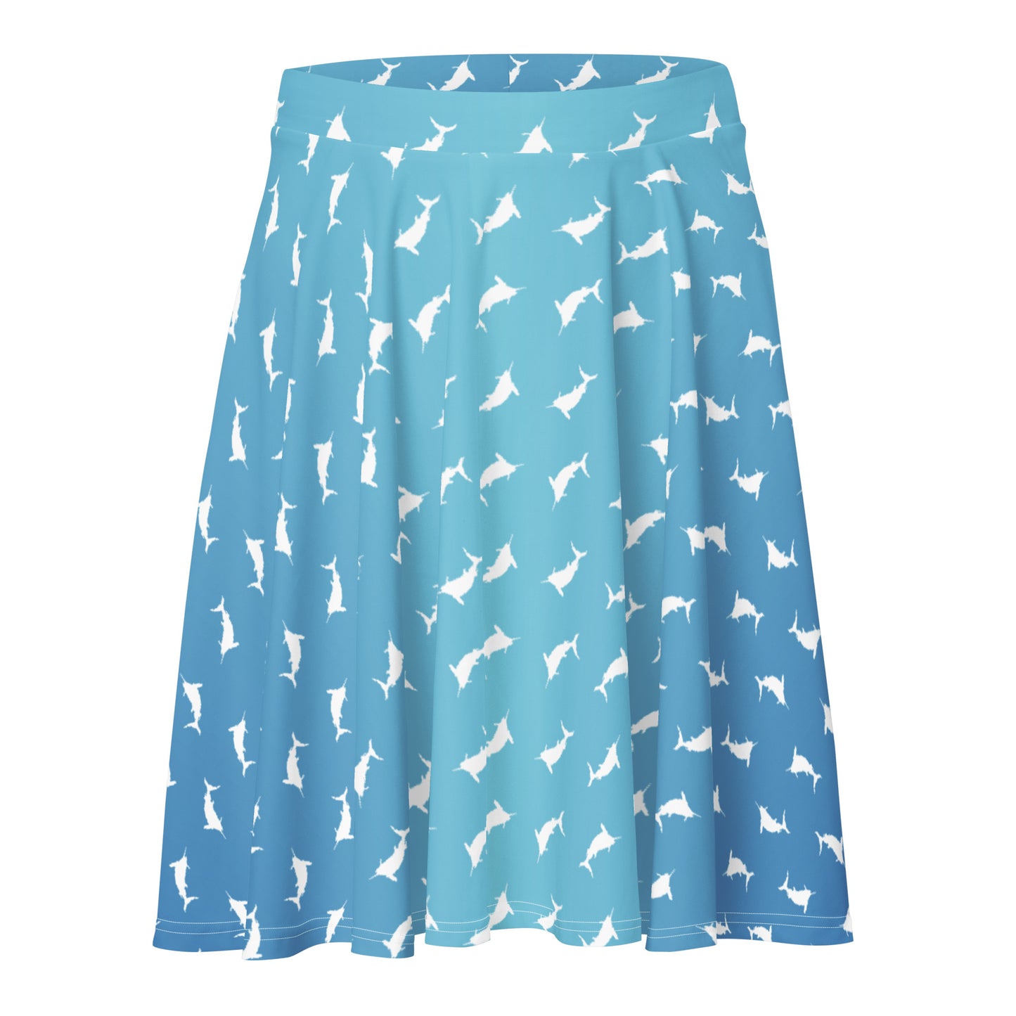 Sky ombré white marlin Skater Skirt