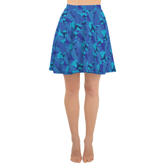 Blue marlin camo Skater Skirt