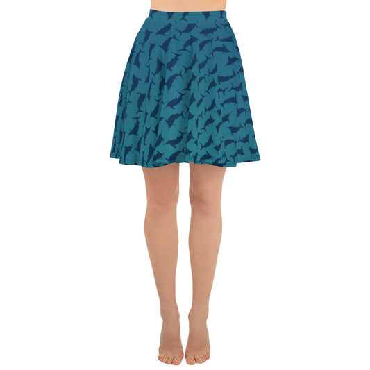 Green blue ombré Navy Marlin Skater Skirt