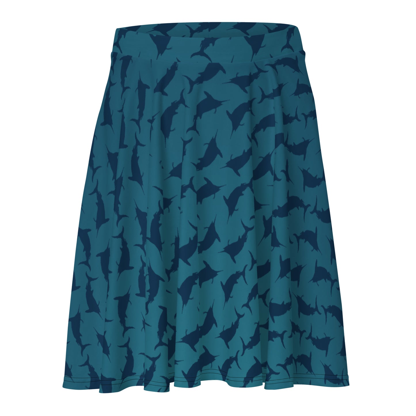 Green blue ombré Navy Marlin Skater Skirt