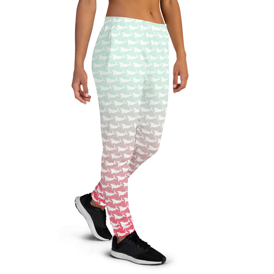 Watermelon ombre white marlin Women's Joggers