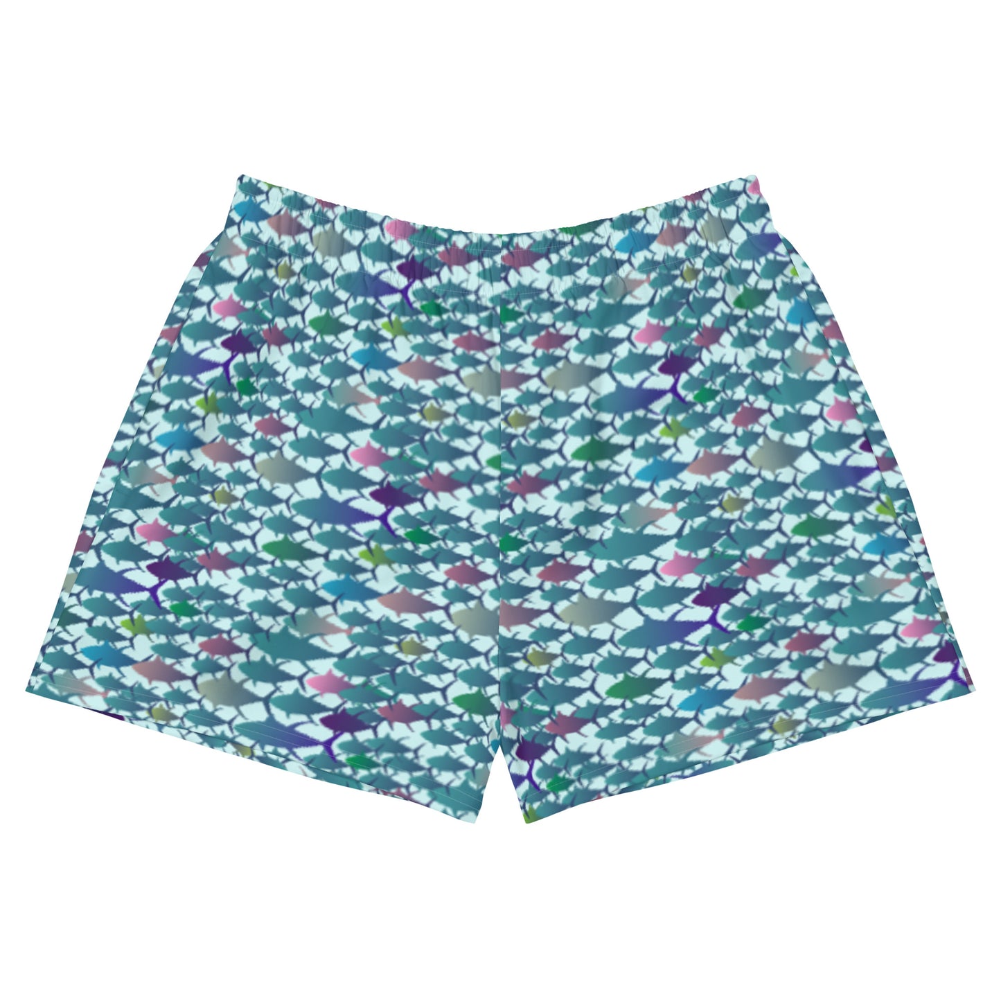 Technicolor tuna Women’s Recycled Athletic Shorts
