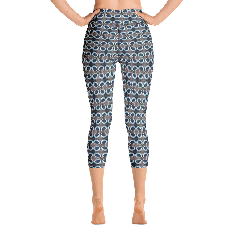 Up Close and Personal Tuna Eye abstract print Yoga Capri Leggings