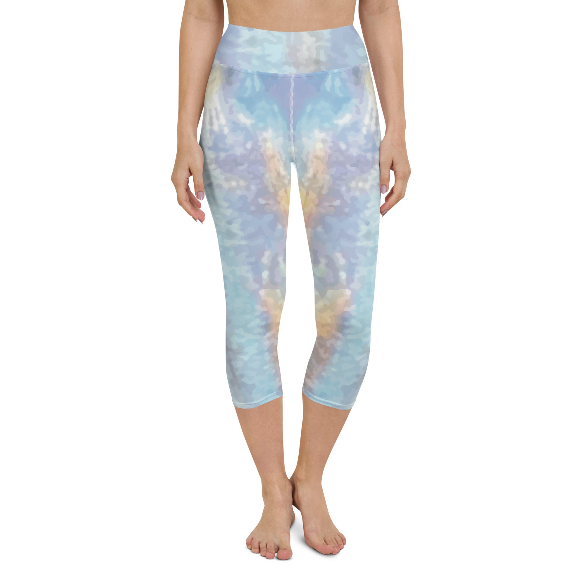 Iridescent fish skin abstract print Yoga Capri Leggings