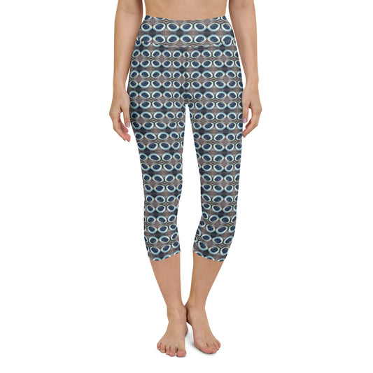 Up Close and Personal Tuna Eye abstract print Yoga Capri Leggings