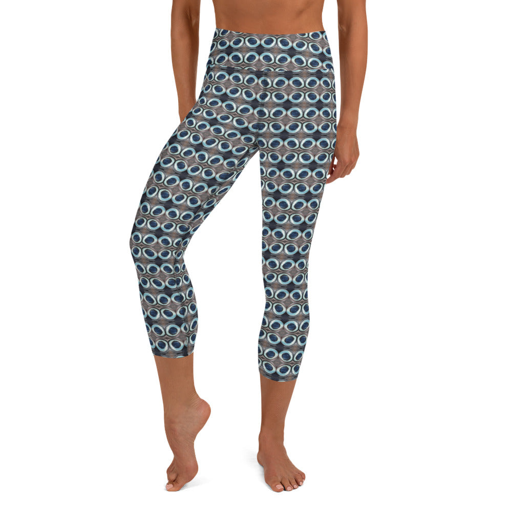 Up Close and Personal Tuna Eye abstract print Yoga Capri Leggings