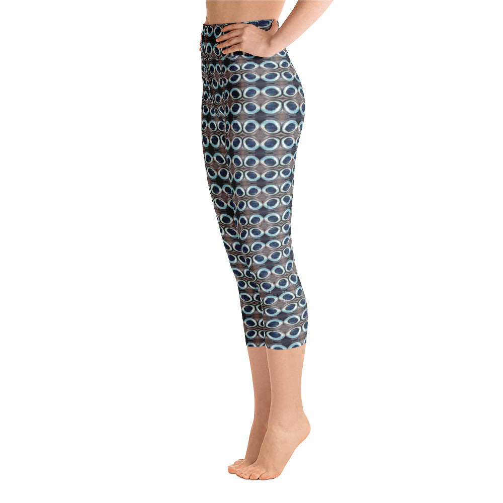 Up Close and Personal Tuna Eye abstract print Yoga Capri Leggings