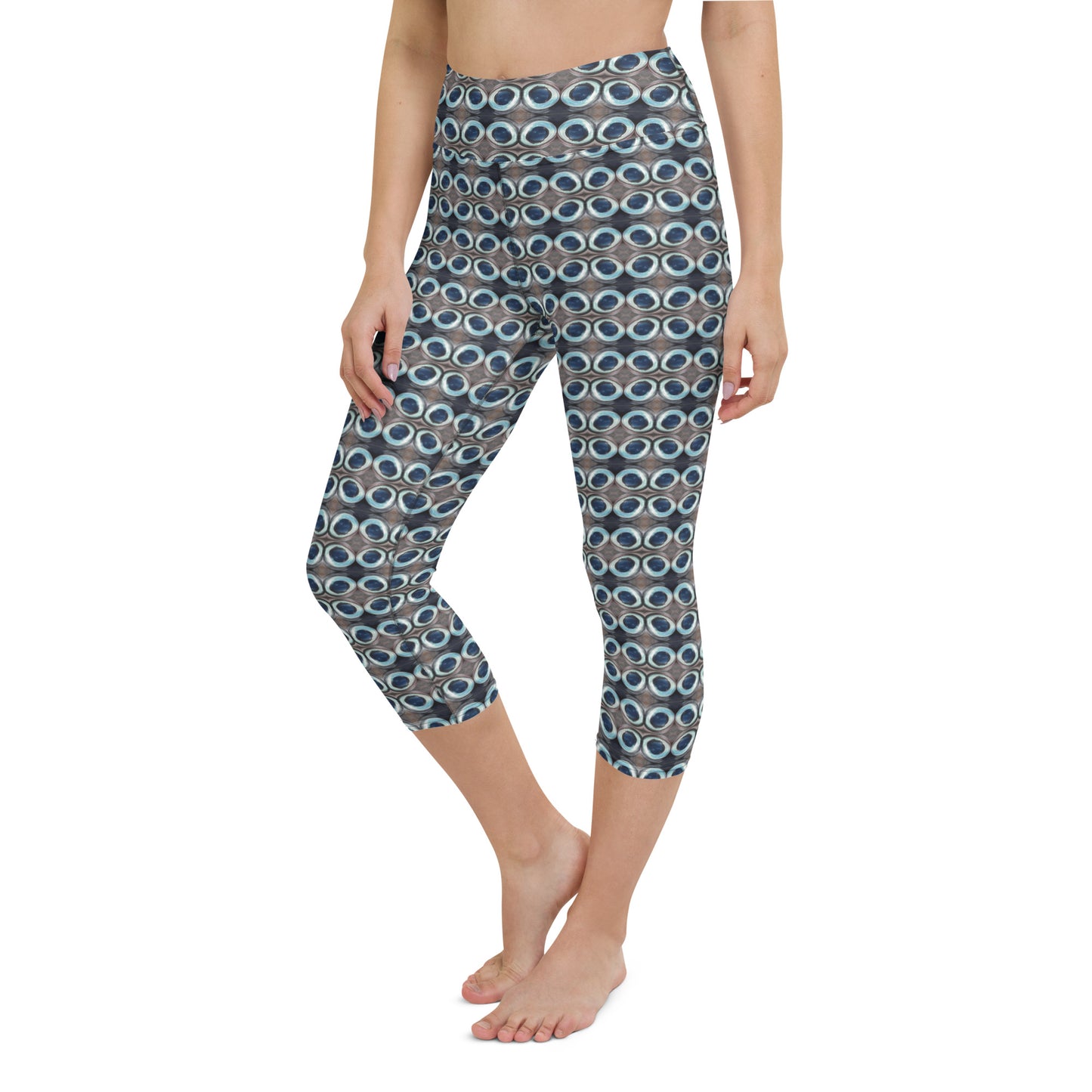 Up Close and Personal Tuna Eye abstract print Yoga Capri Leggings