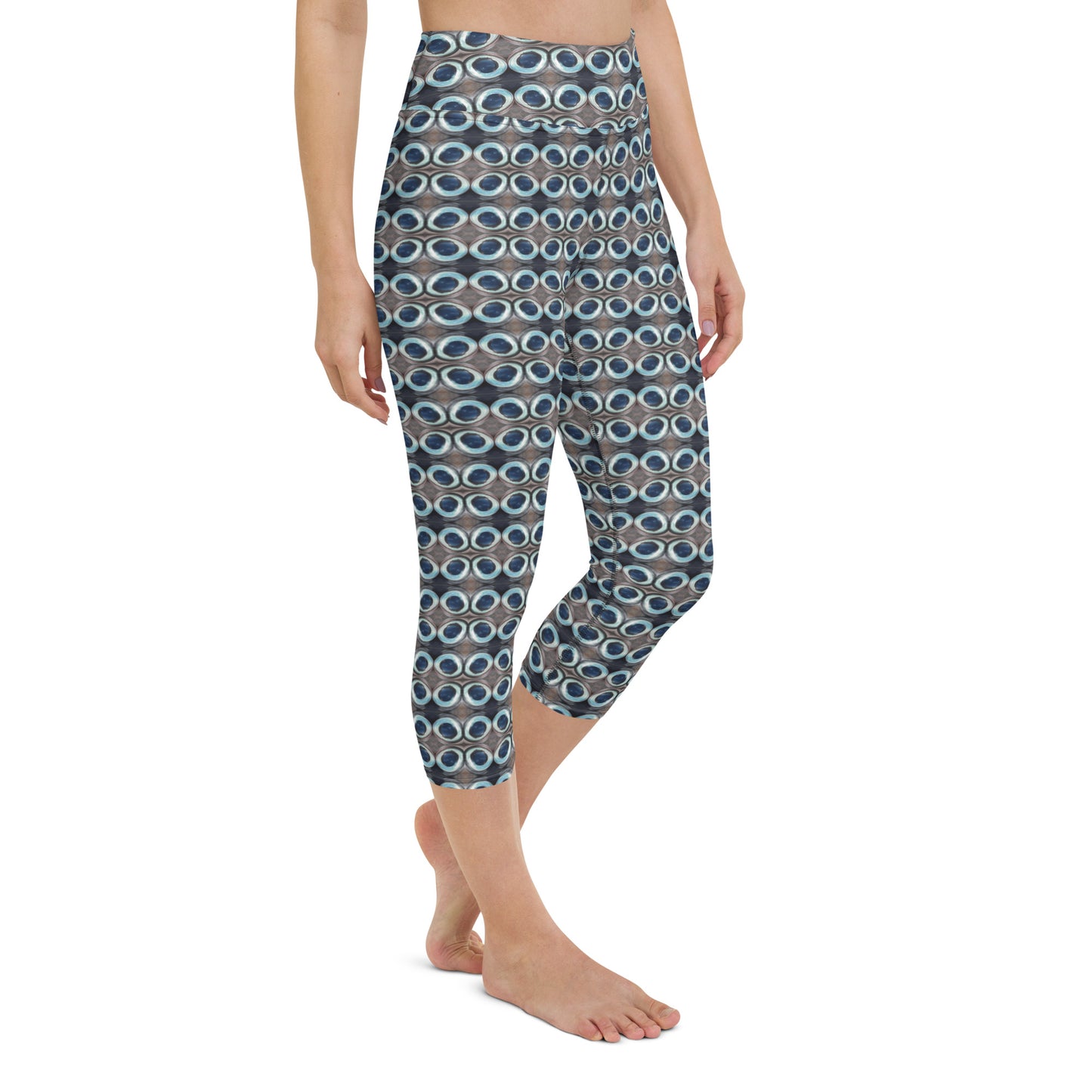 Up Close and Personal Tuna Eye abstract print Yoga Capri Leggings