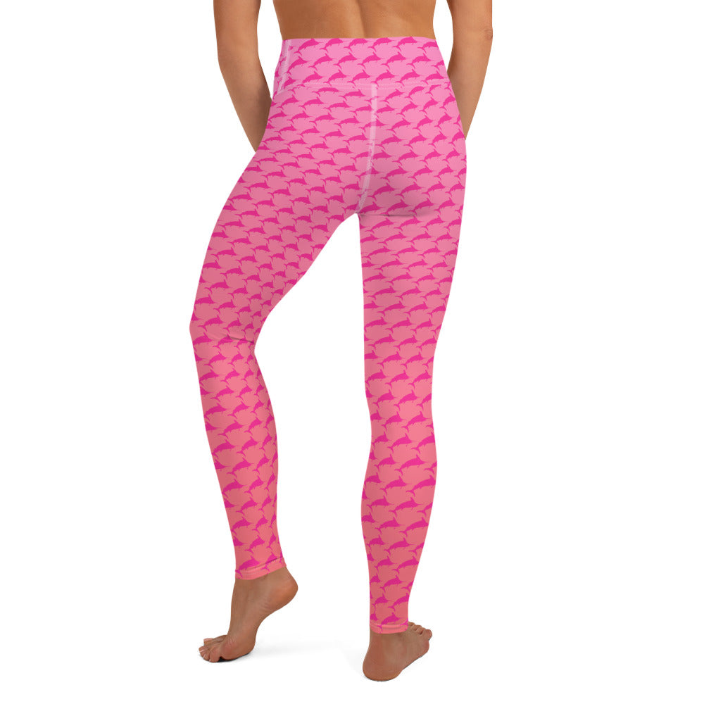 Sunset Ombré Pink Marlin Straight Yoga Leggings