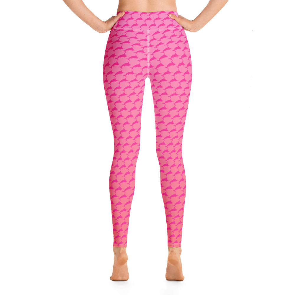 Sunset Ombré Pink Marlin Straight Yoga Leggings