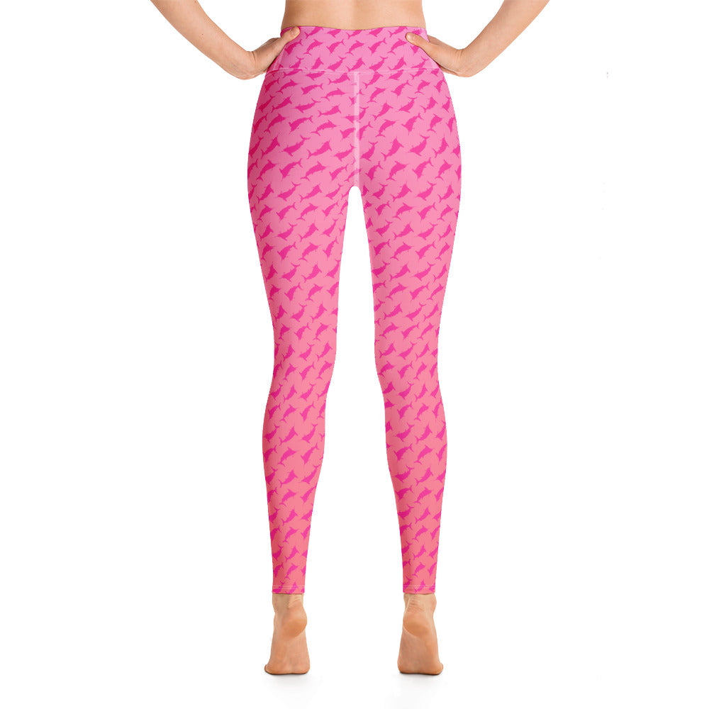 Sunset Ombré Pink Marlin Scatter Yoga Leggings