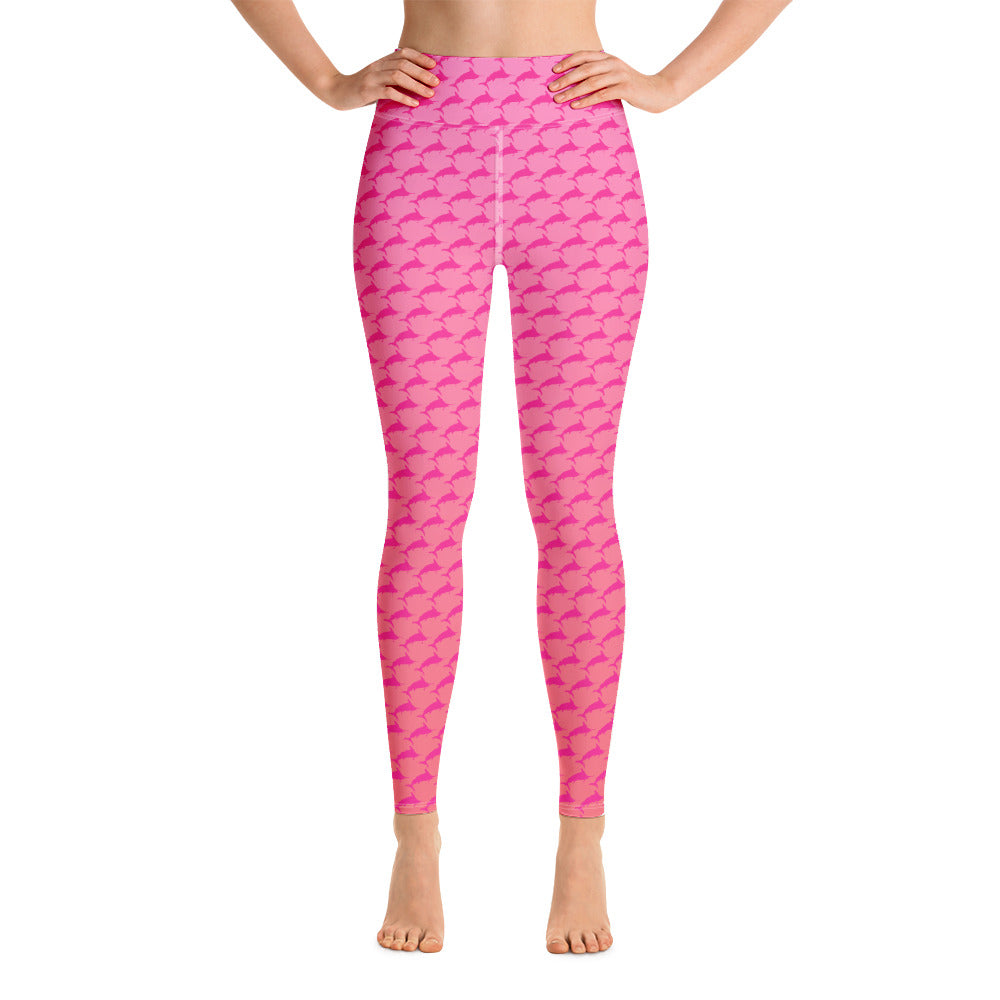 Sunset Ombré Pink Marlin Straight Yoga Leggings