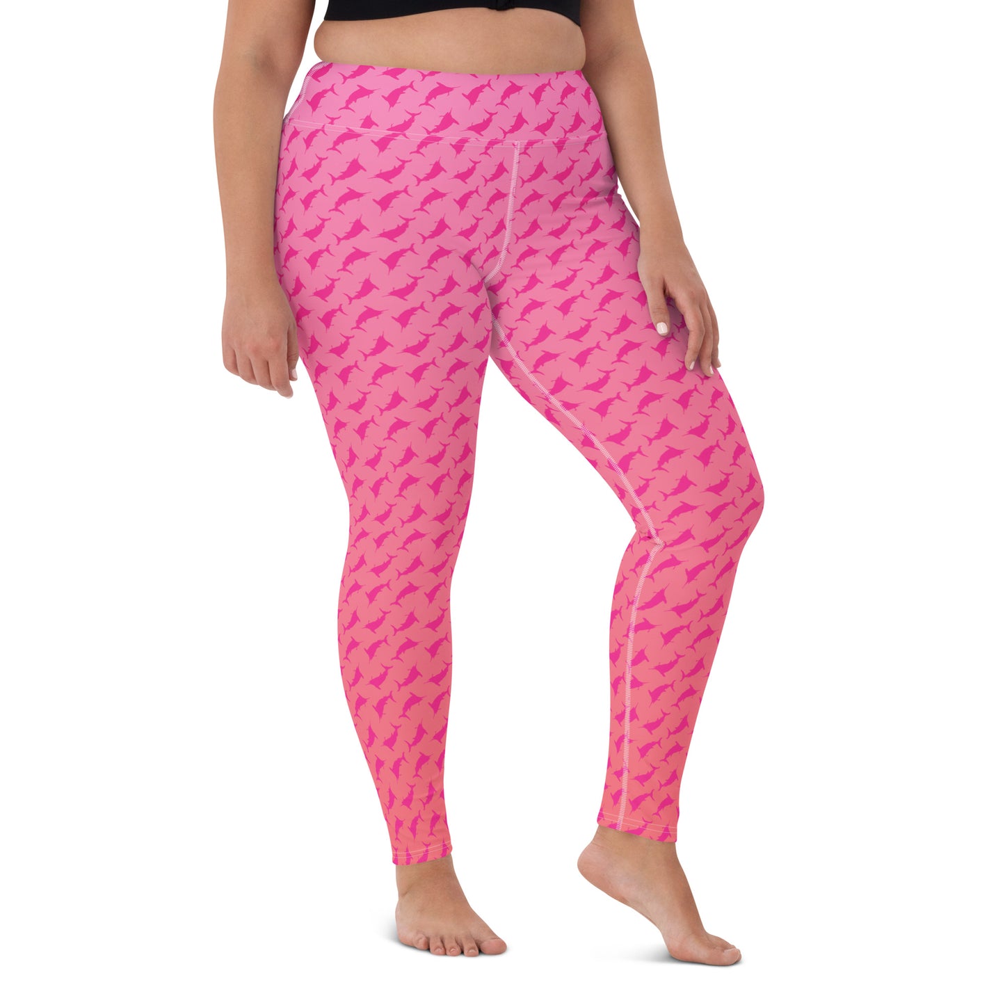 Sunset Ombré Pink Marlin Scatter Yoga Leggings