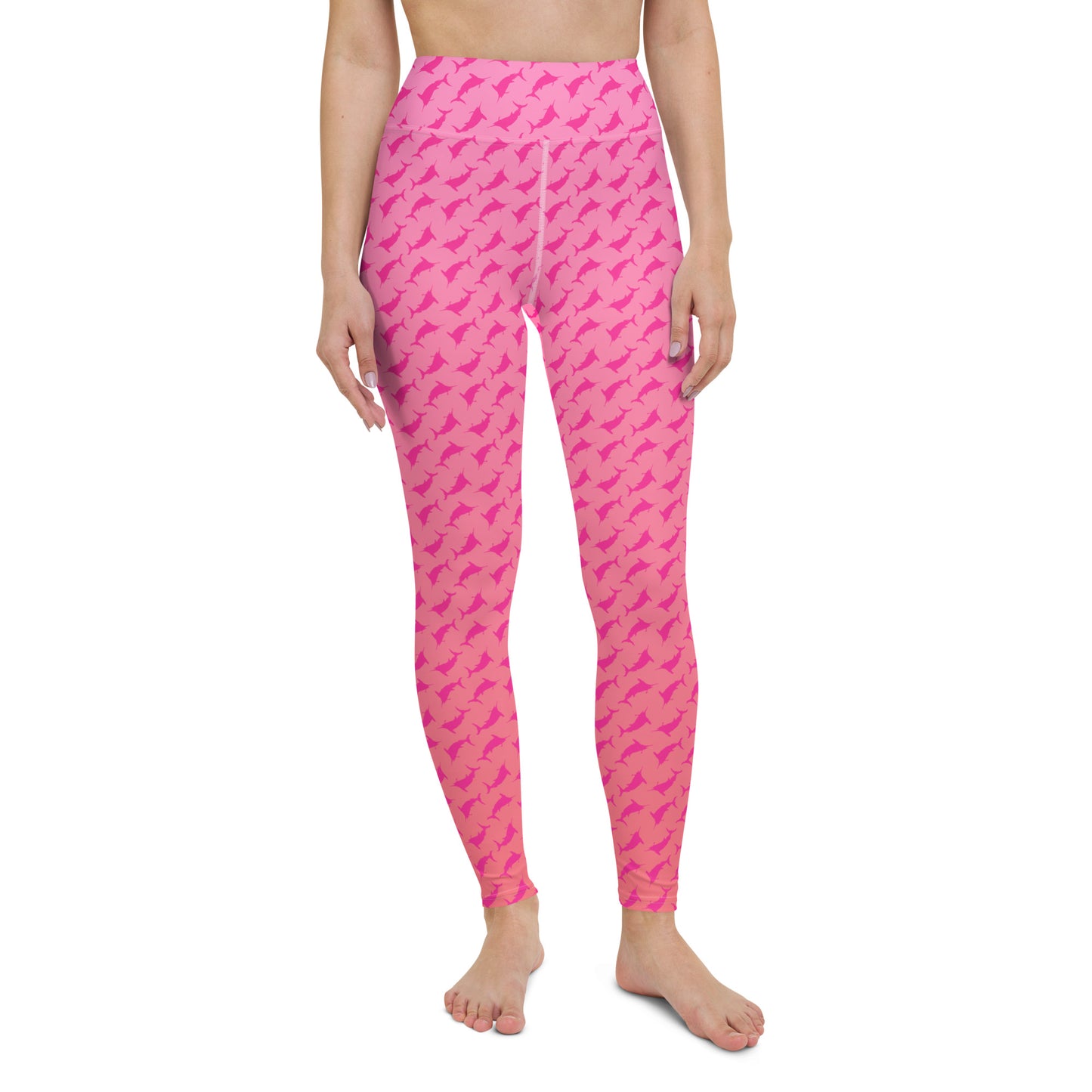 Sunset Ombré Pink Marlin Scatter Yoga Leggings