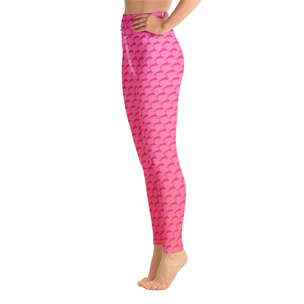 Sunset Ombré Pink Marlin Straight Yoga Leggings