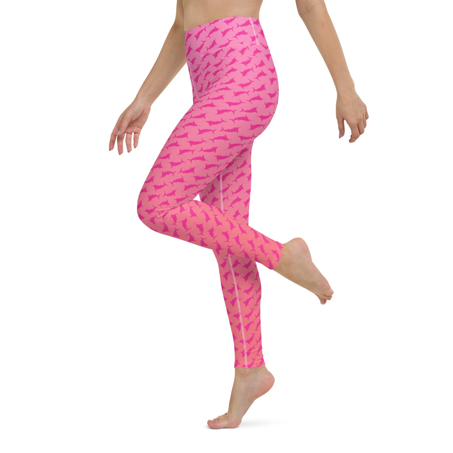 Sunset Ombré Pink Marlin Scatter Yoga Leggings