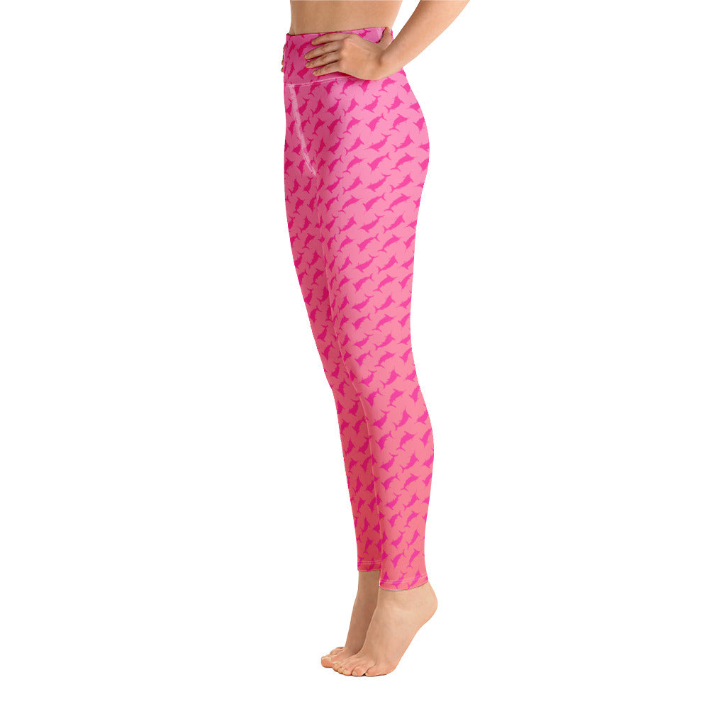 Sunset Ombré Pink Marlin Scatter Yoga Leggings