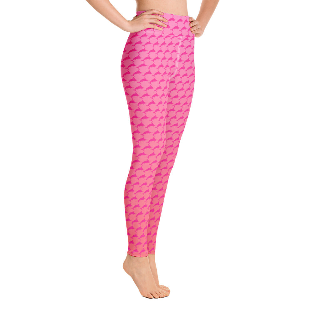 Sunset Ombré Pink Marlin Straight Yoga Leggings