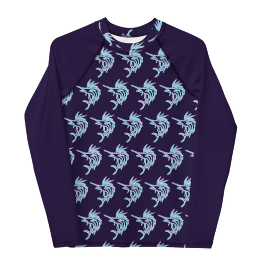 Watercolor Sailfish Youth Rash Guard