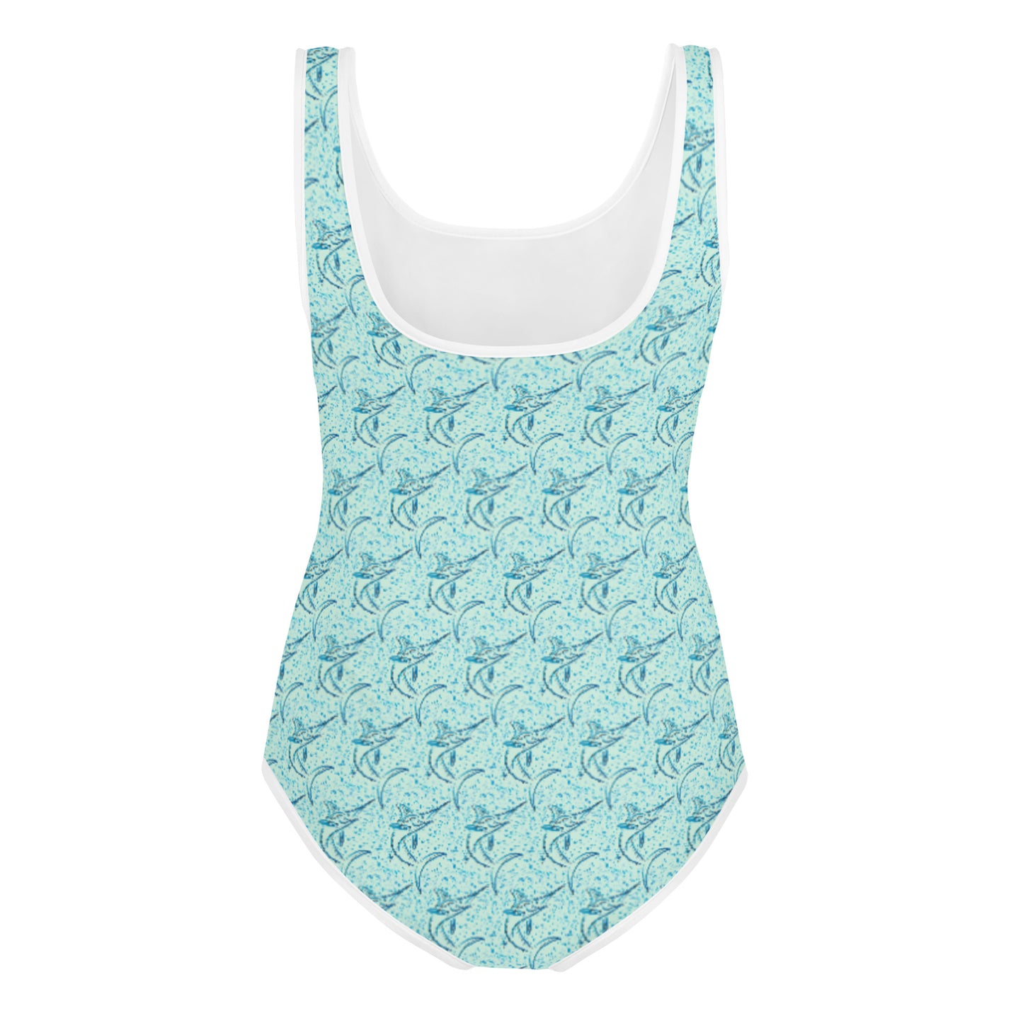 Marlin sketch pattern All-Over Print Youth Swimsuit