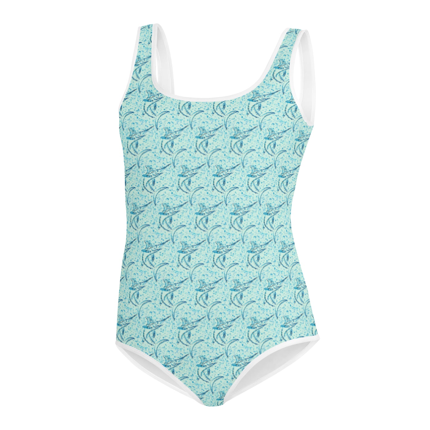 Marlin sketch pattern All-Over Print Youth Swimsuit