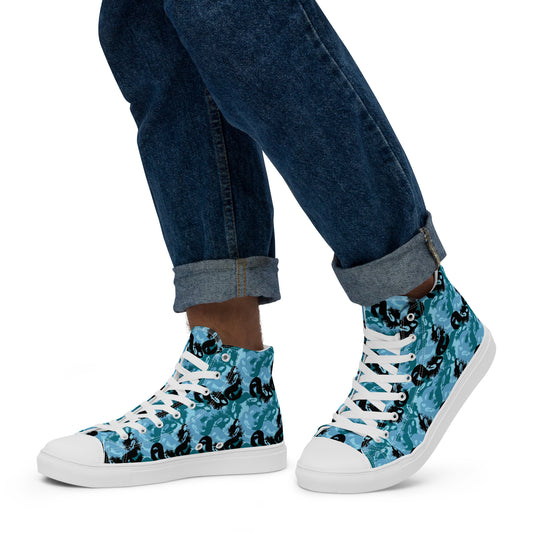 Siren Camo Men’s high top canvas shoes