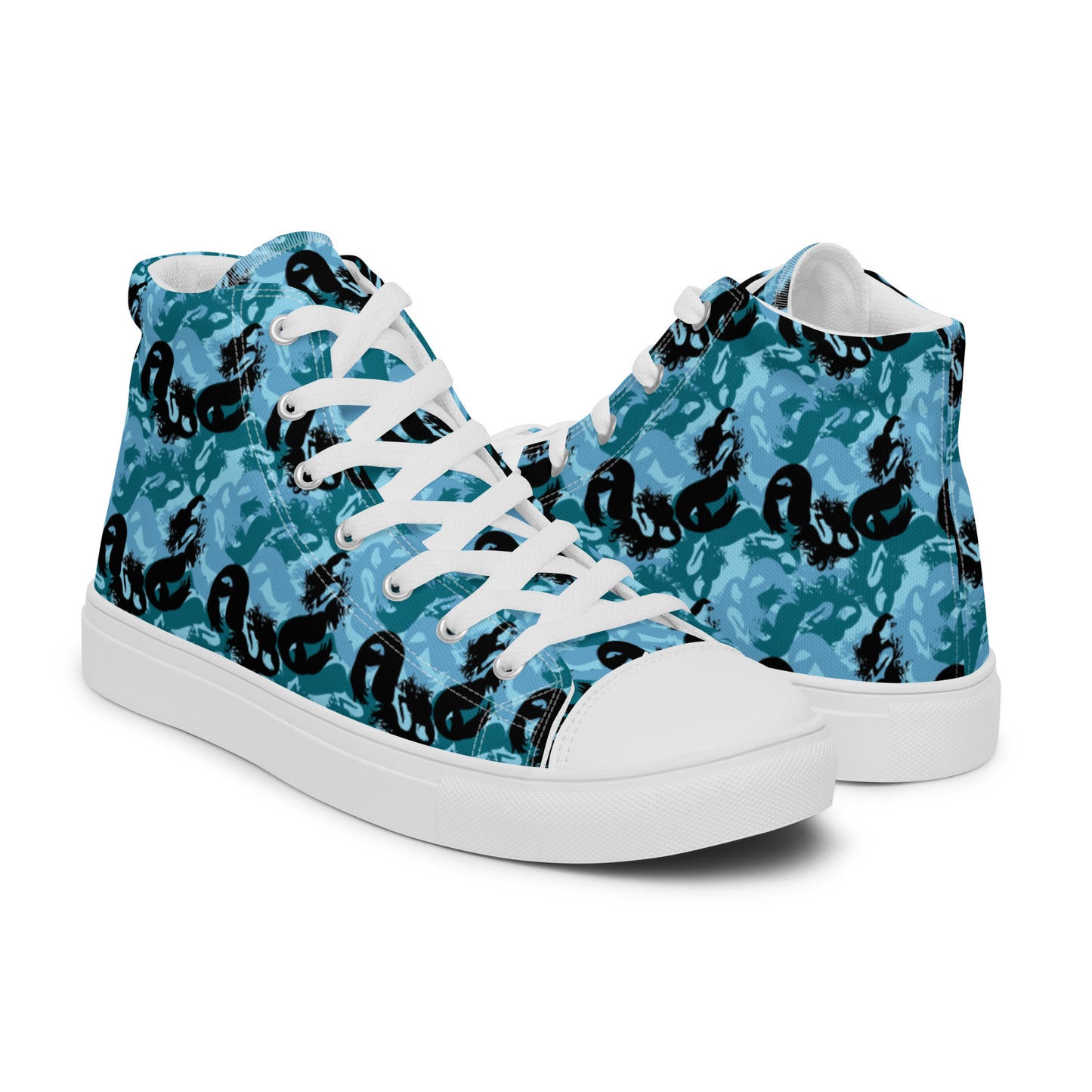 Siren Camo Men’s high top canvas shoes