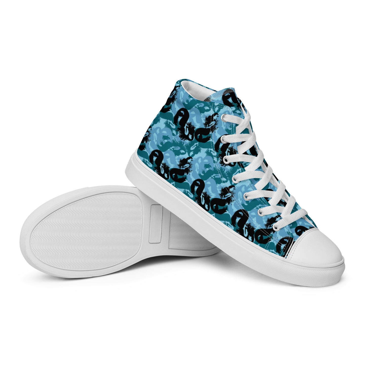 Siren Camo Men’s high top canvas shoes