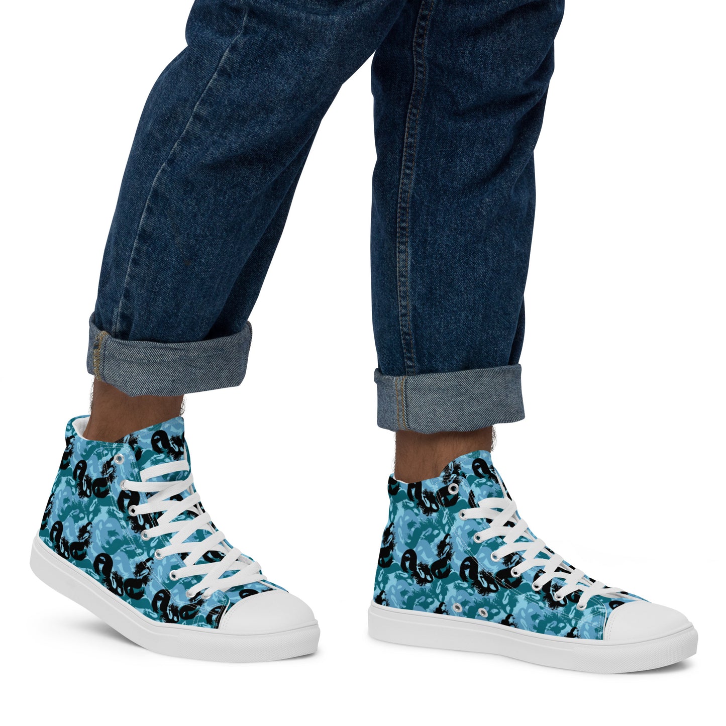 Siren Camo Men’s high top canvas shoes