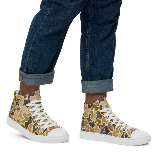 Siren Duck Camo Men’s high top canvas shoes