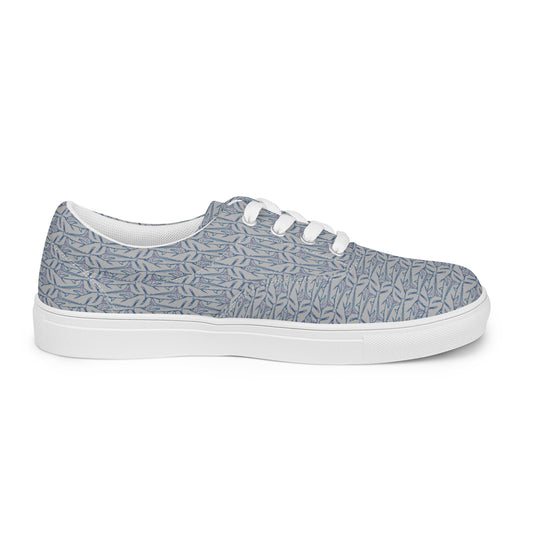 Jacked Up Marlin repeat on gray Men’s lace-up canvas shoes