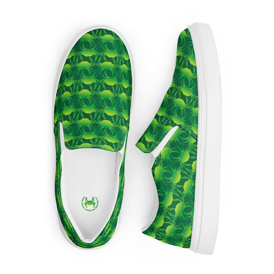 Rather Be Lucky Dark Green Men’s slip-on canvas shoes