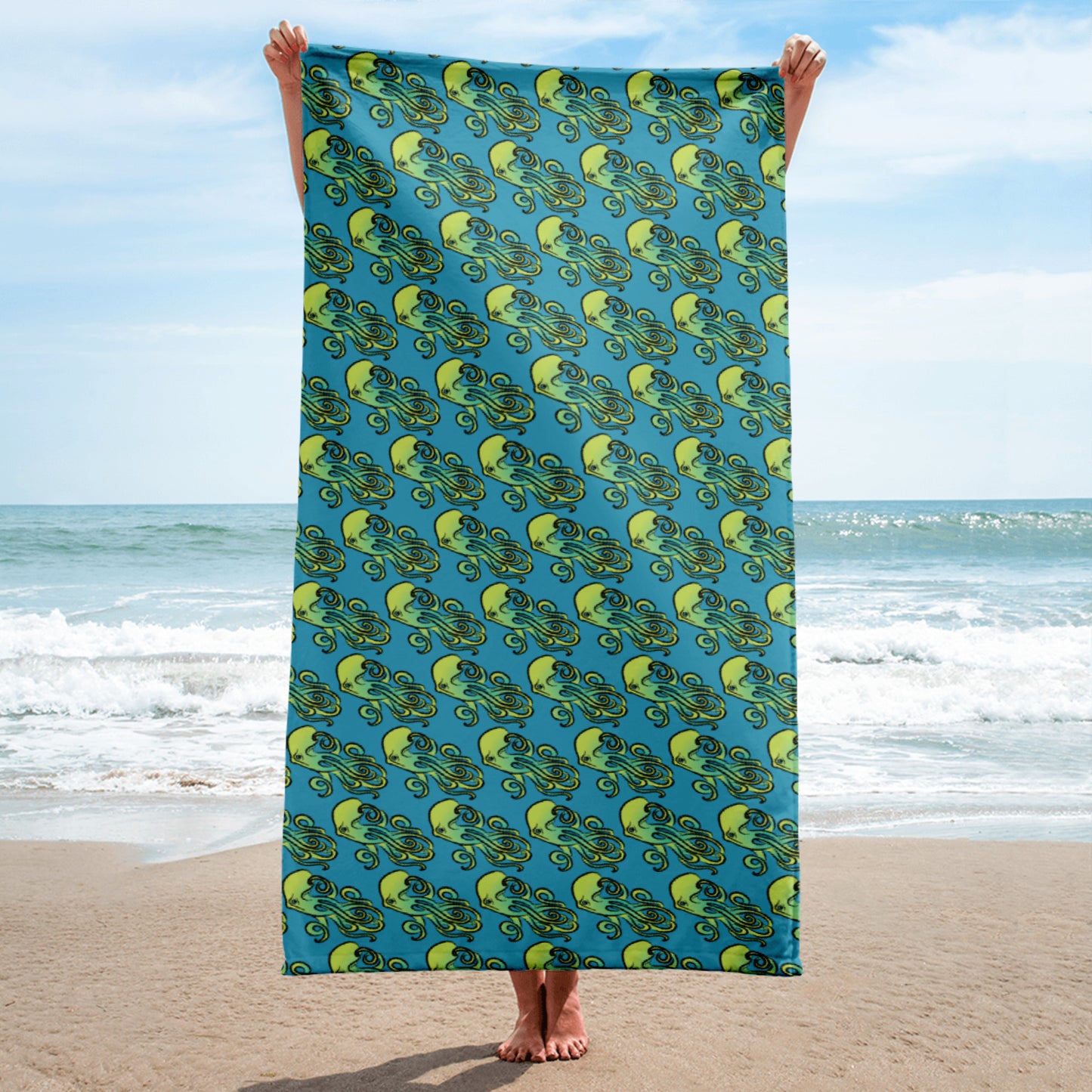 Green octopus towel