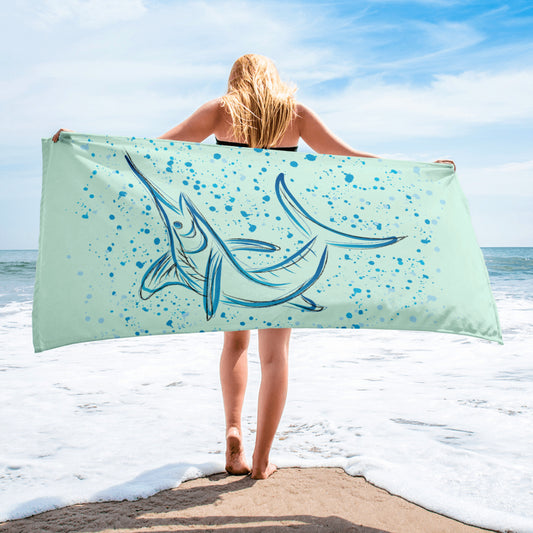 Marlin sketch pattern Towel