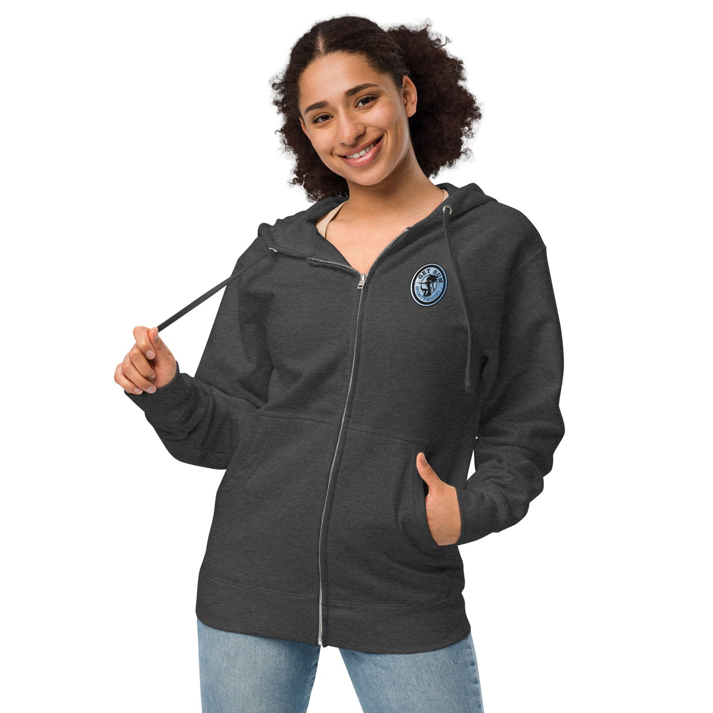 Get Sum Oval Ice Fade Unisex fleece zip up hoodie