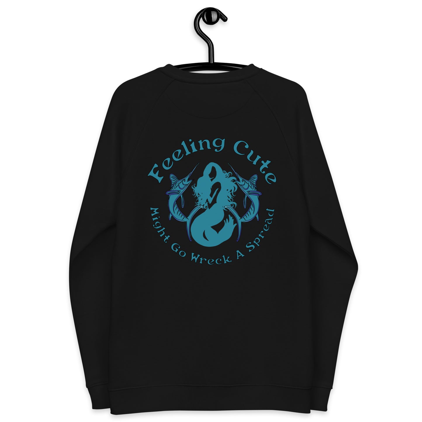 Feeling Cute Unisex organic raglan sweatshirt