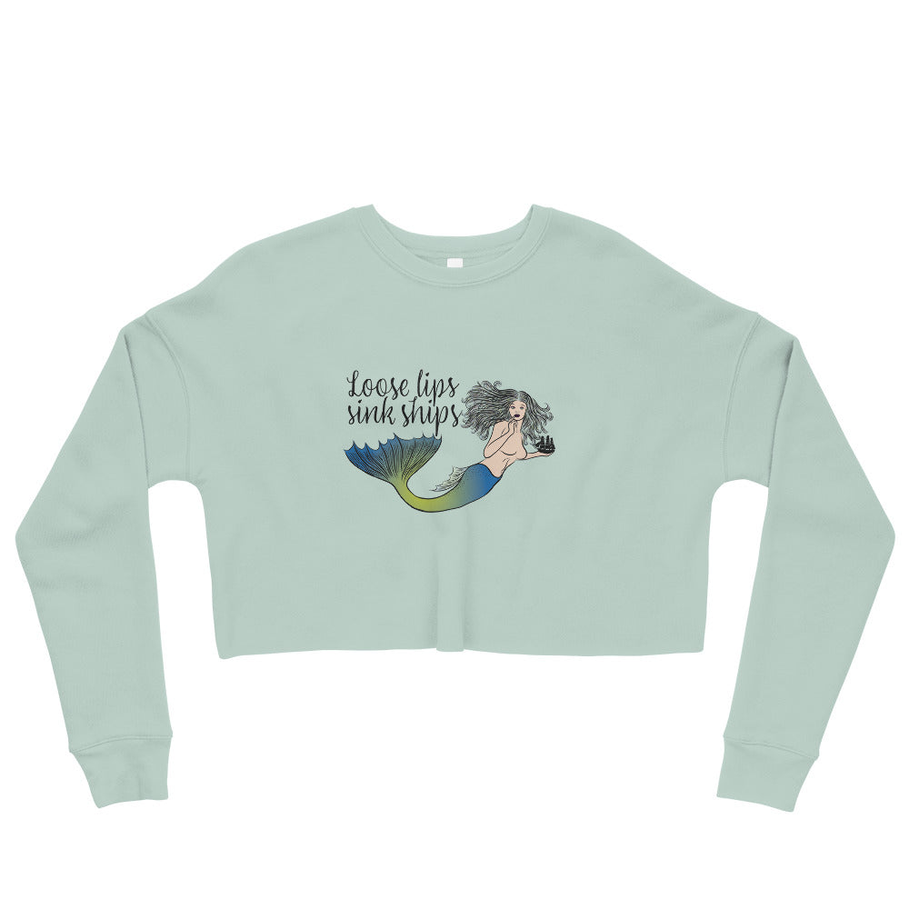 Loose Lips Mermaid Crop Sweatshirt