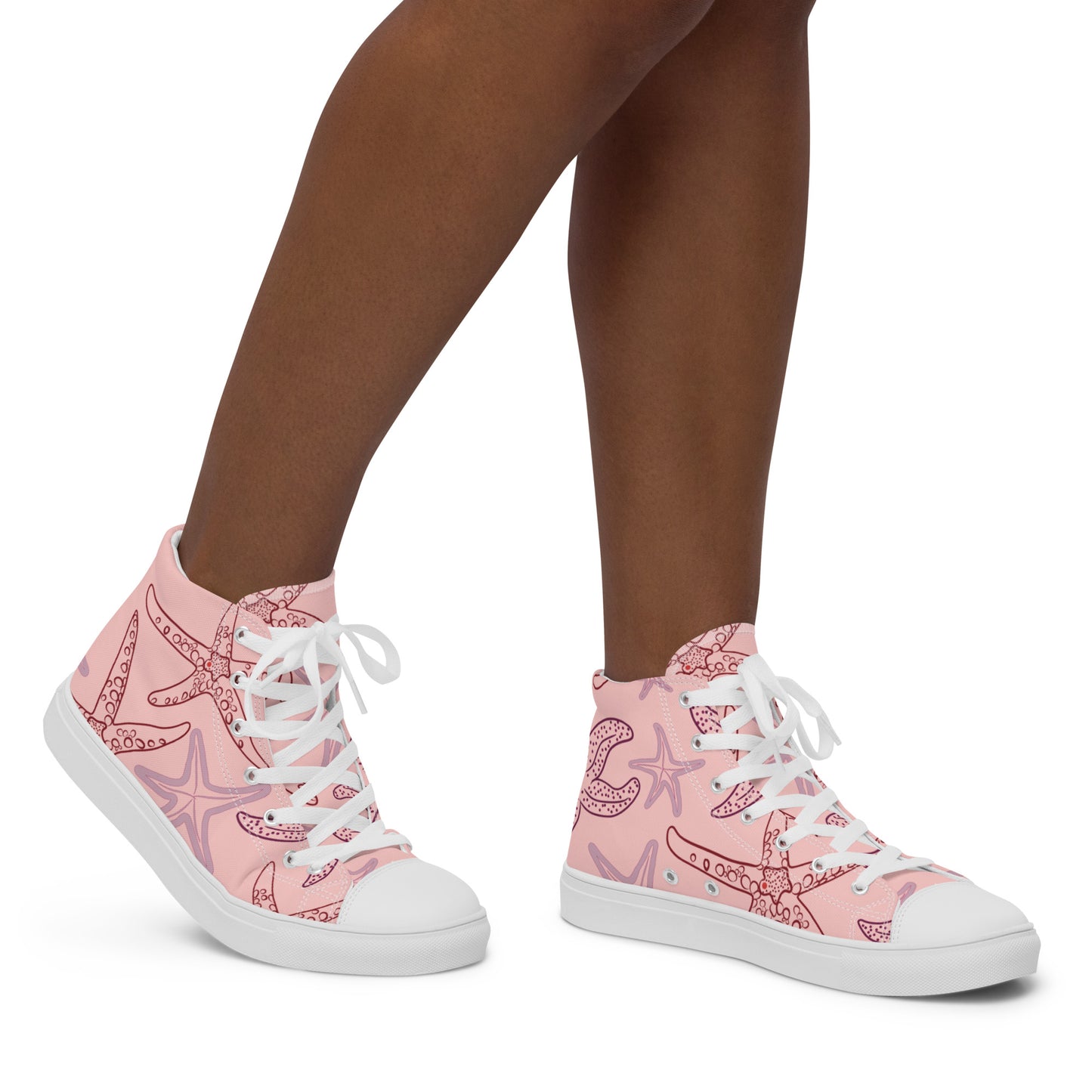 Starfish galaxy Women’s high top canvas shoes