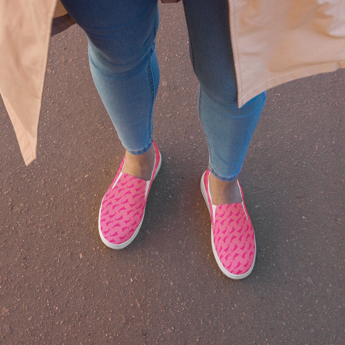 Sunset Pink marlin ombre Women’s slip-on canvas shoes