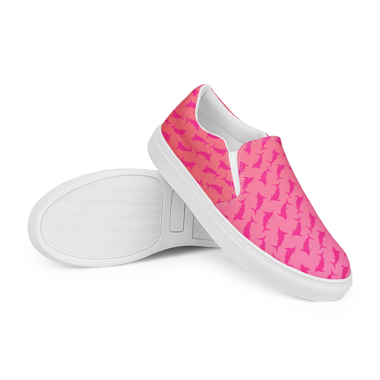 Sunset Pink marlin ombre Women’s slip-on canvas shoes